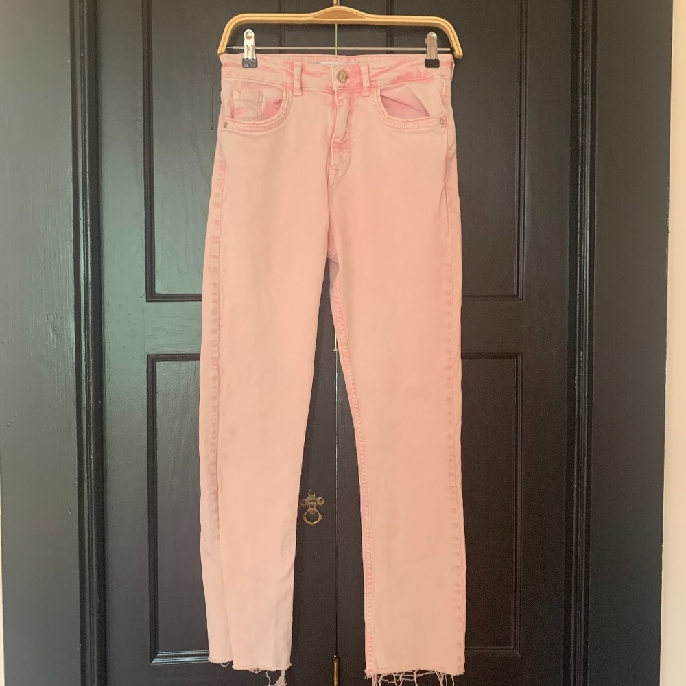 Zara Light Pink/almost Peachy Jeans